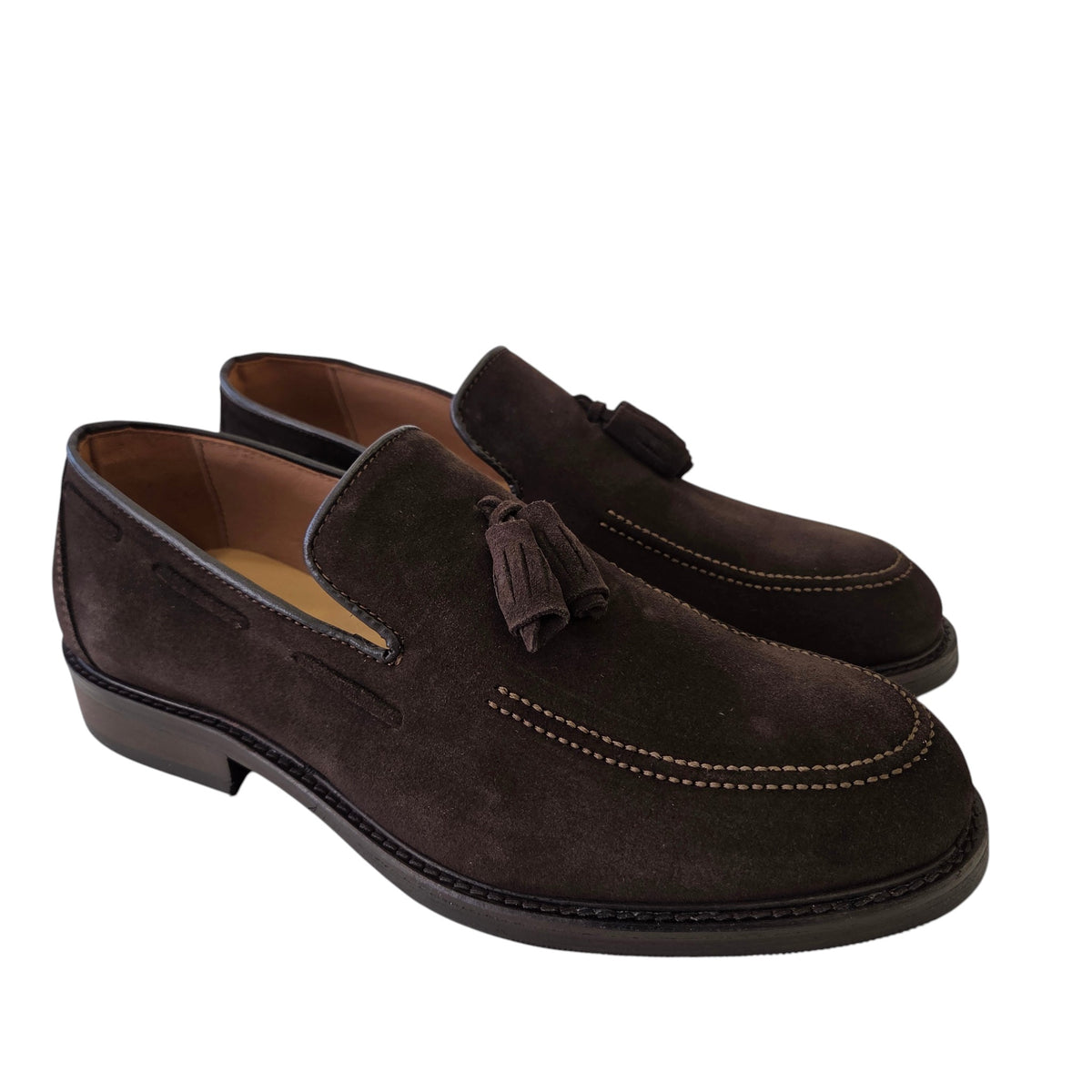 Les Poèmes uomo mocassino camoscio marrone www.offidani.it