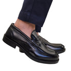 Les Poèmes uomo mocassino pelle nero www.offidani.it