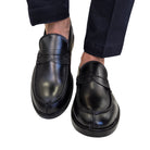 Les Poèmes uomo mocassino pelle nero www.offidani.it