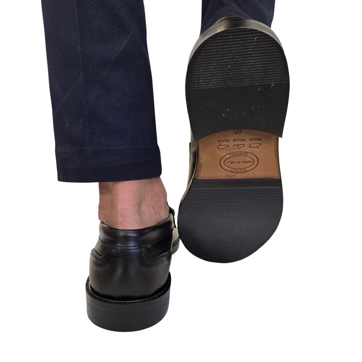 Les Poèmes uomo mocassino pelle nero www.offidani.it