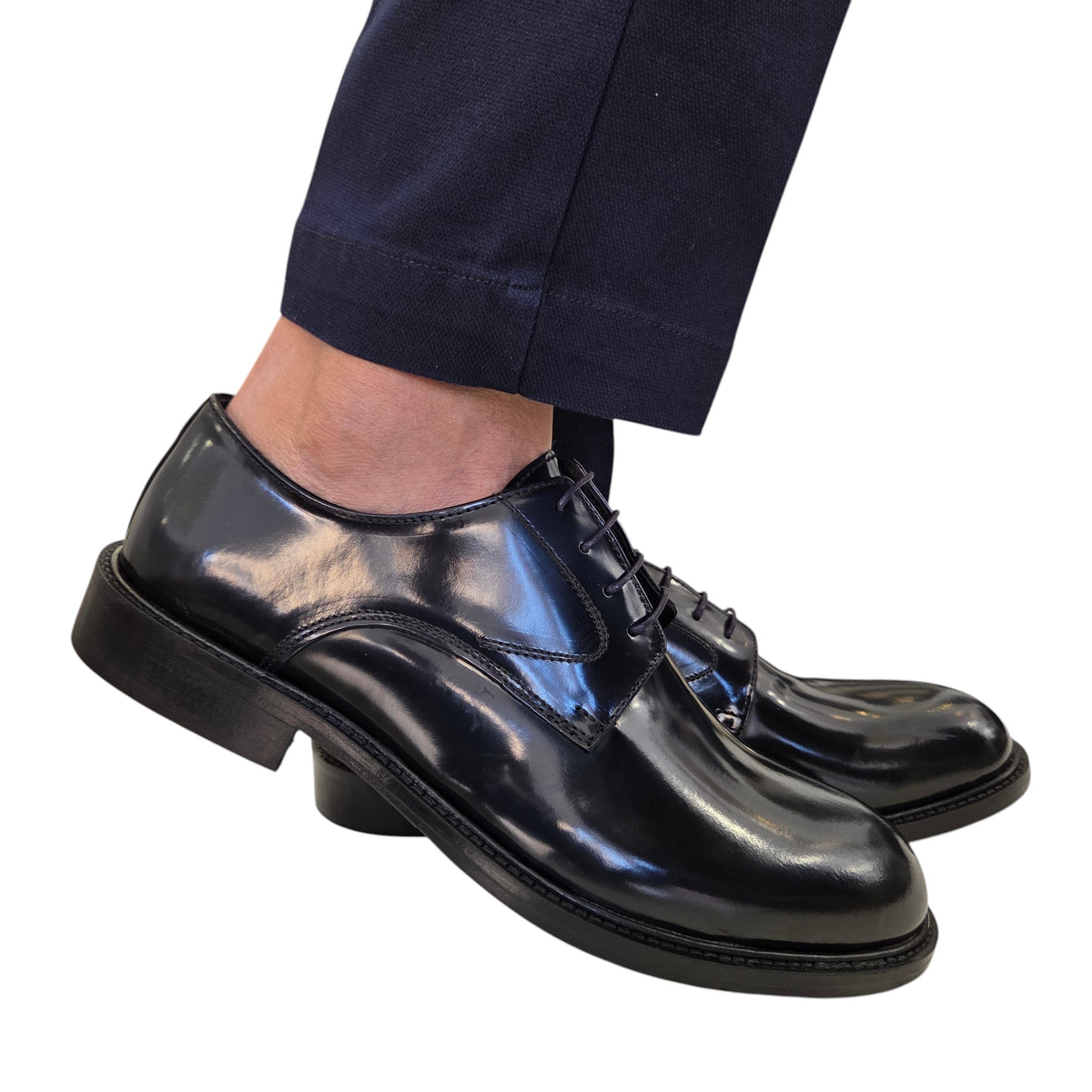 Les Poèmes uomo scarpa elegante pelle blu' www.offidani.it