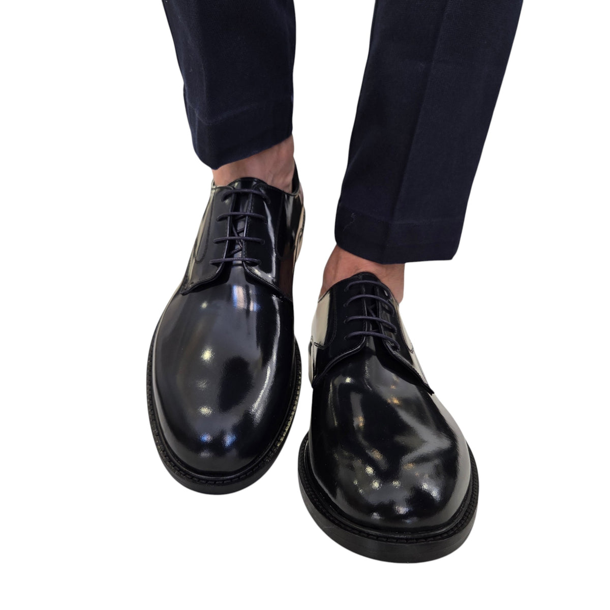 Les Poèmes uomo scarpa elegante pelle blu' www.offidani.it