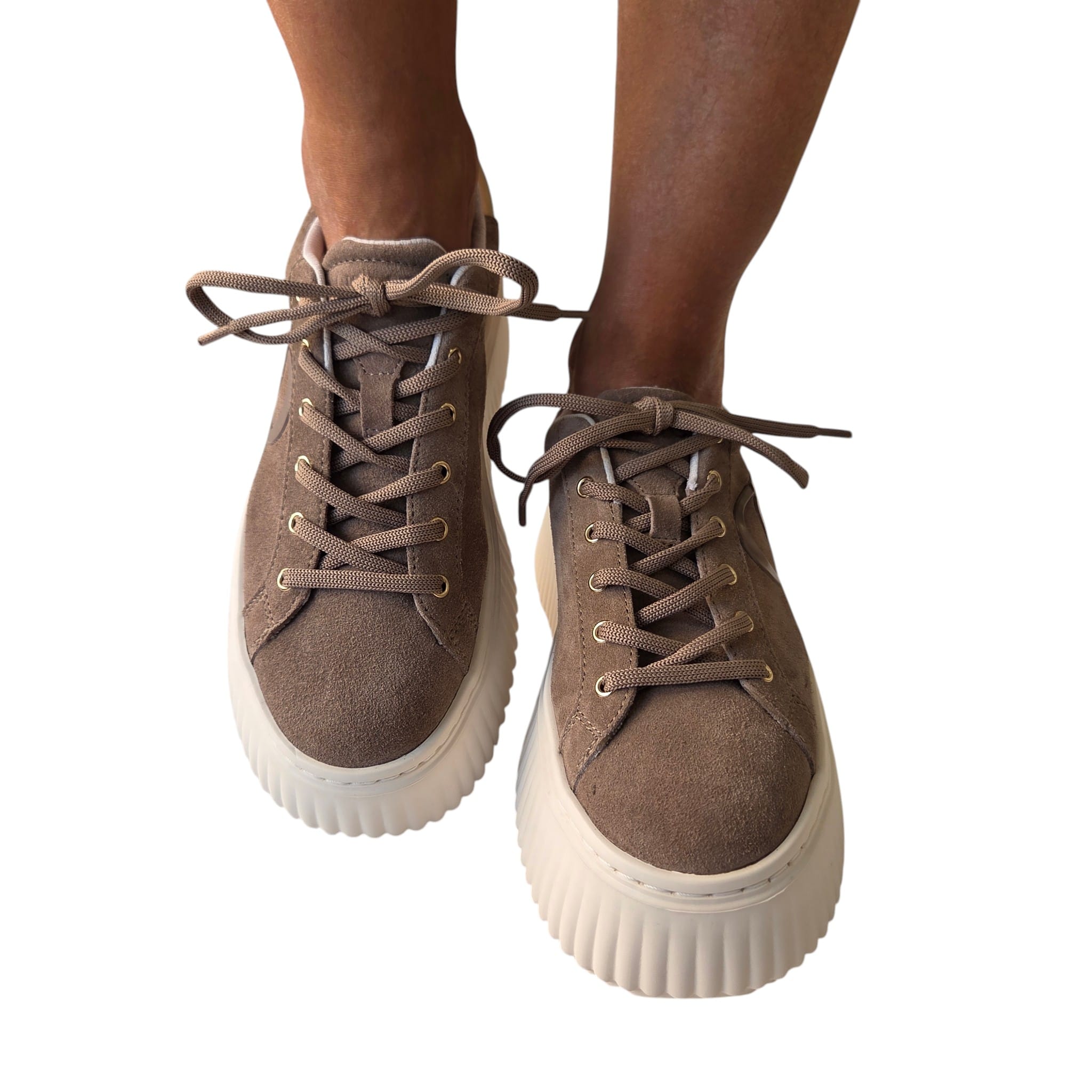 Liu-Jo sneakers donna suede beige www.offidani.it