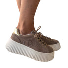 Liu-Jo sneakers donna suede beige www.offidani.it