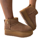 Liu-Jo stivaletto donna warm platform cognac www.offidani.it