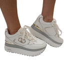 Liu-Jo Sneakers Donna in pelle latte www.offidani.it