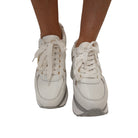 Liu-Jo Sneakers Donna in pelle latte www.offidani.it