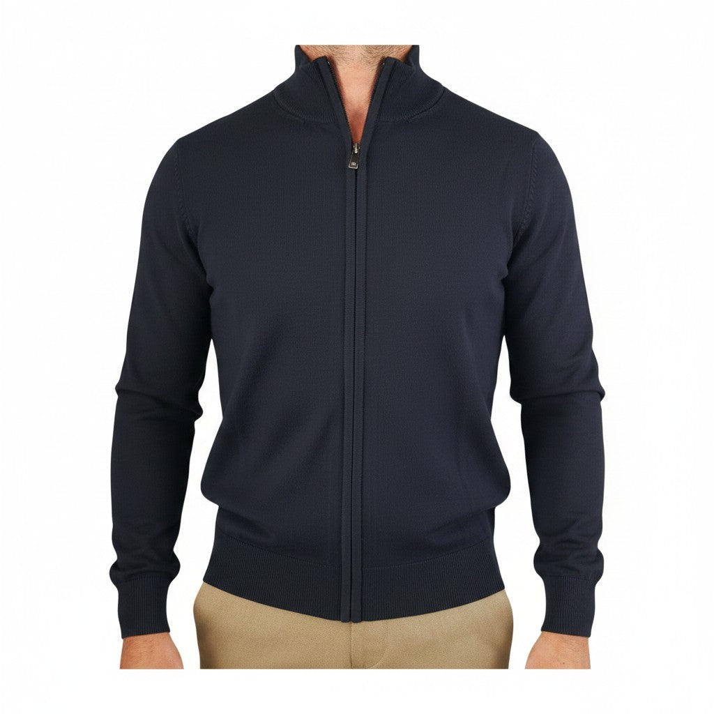 Markup abbigliamento uomo maglioncino blu' con zip www.offidani.it
