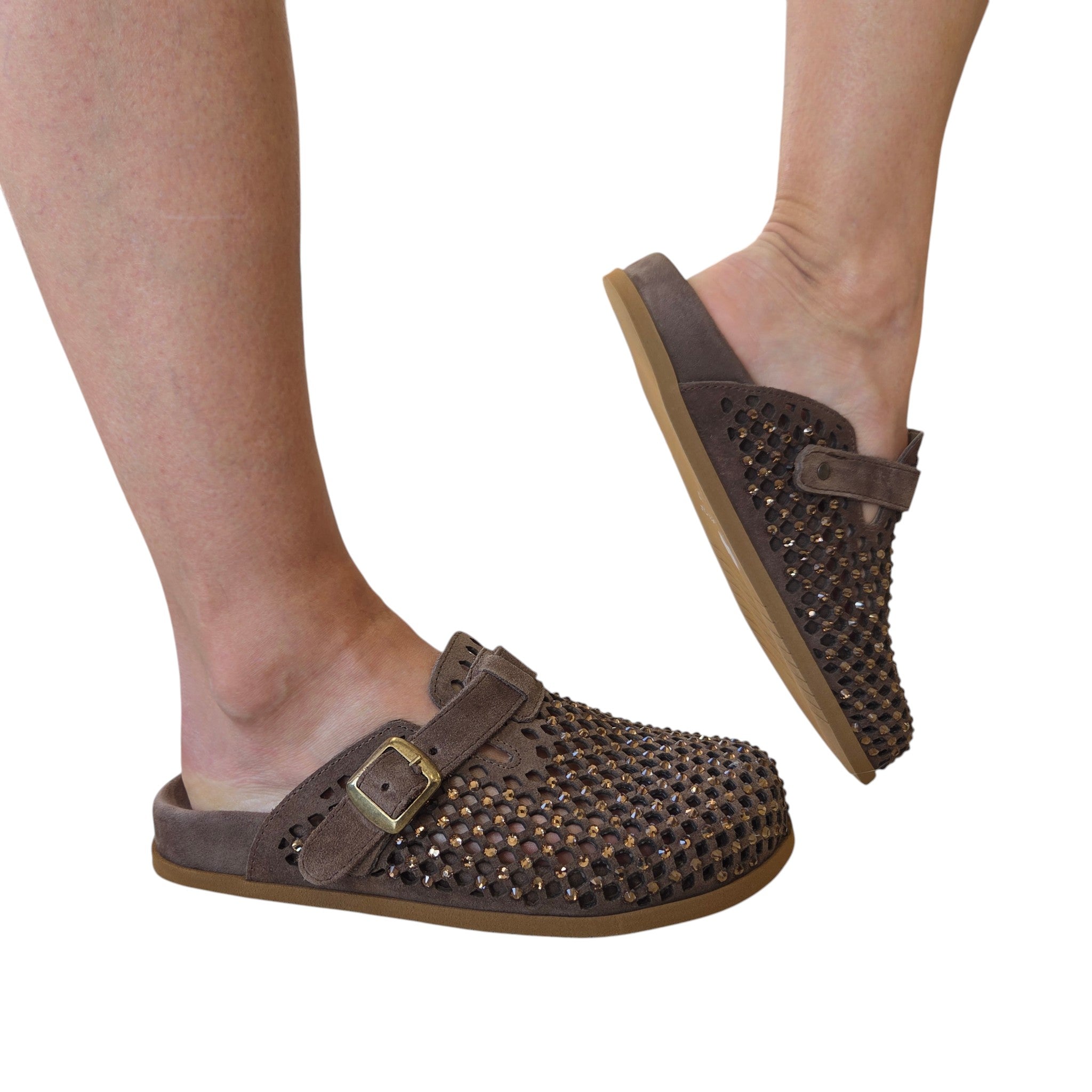 Metisse Sabot Donna camoscio testa di moro www.offidani.it