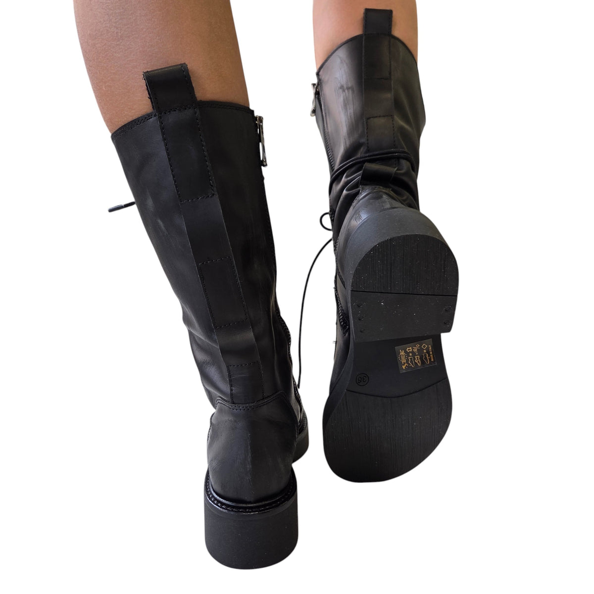 Metisse stivale biker donna pelle nero www.offidani.it