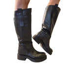 Metisse stivale biker donna pelle nero www.offidani.it