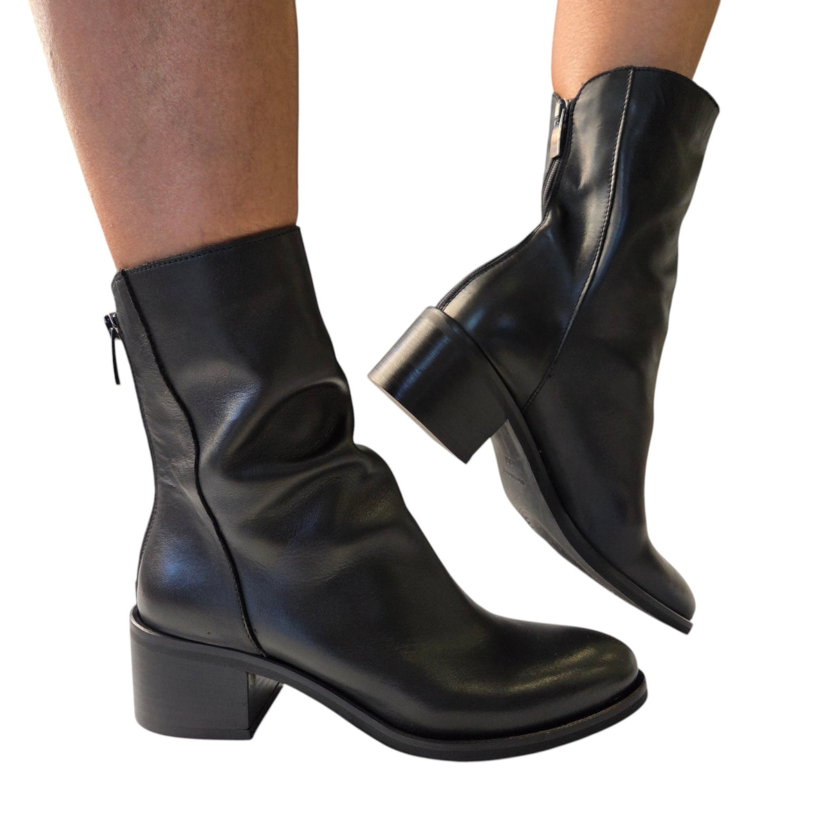 Metisse tronchetto donna pelle nero www.offidani.it