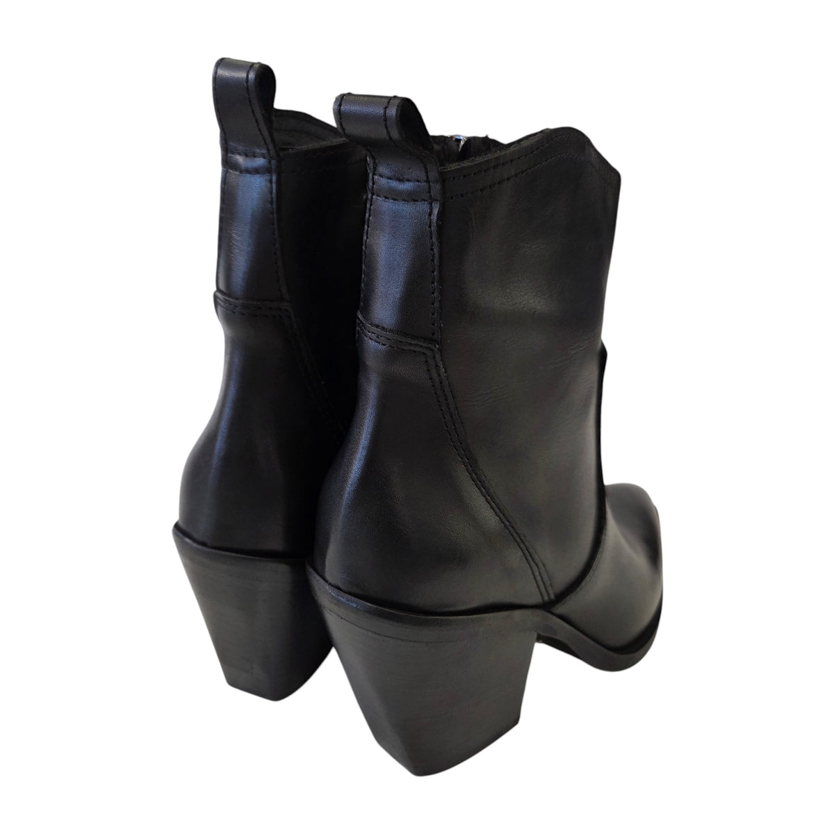 Metisse tronchetto texano donna pelle nero www.offidani.it