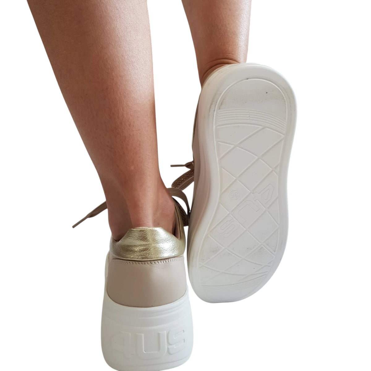 Paciotti 4US sneakers donna beige www.offidani.it