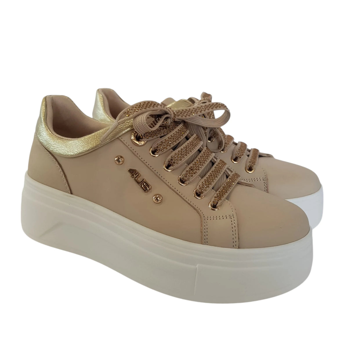 Paciotti 4US sneakers donna beige www.offidani.it