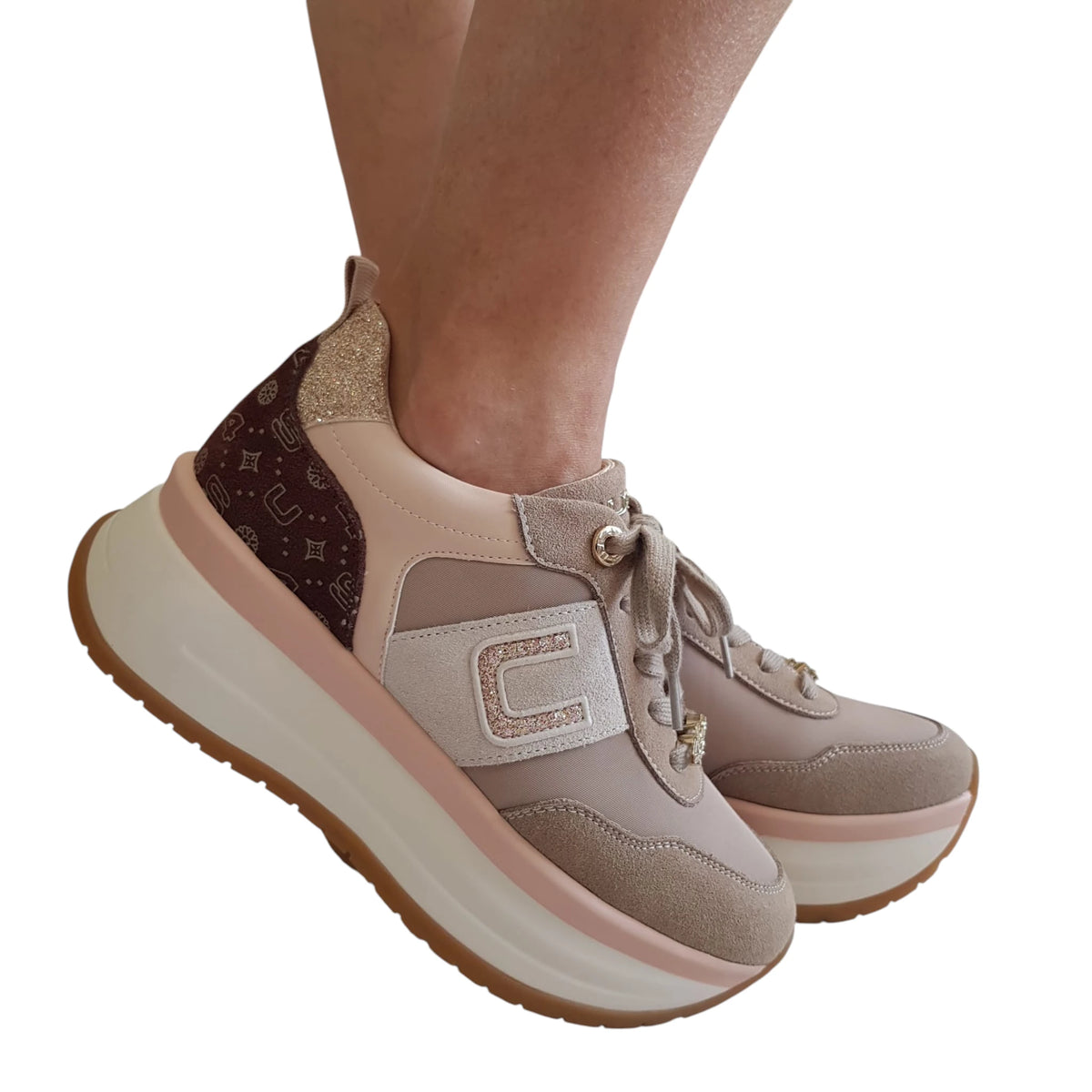 Paciotti 4US sneakers donna beige www.offidani.it