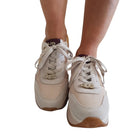 Paciotti 4US sneakers donna beige www.offidani.it