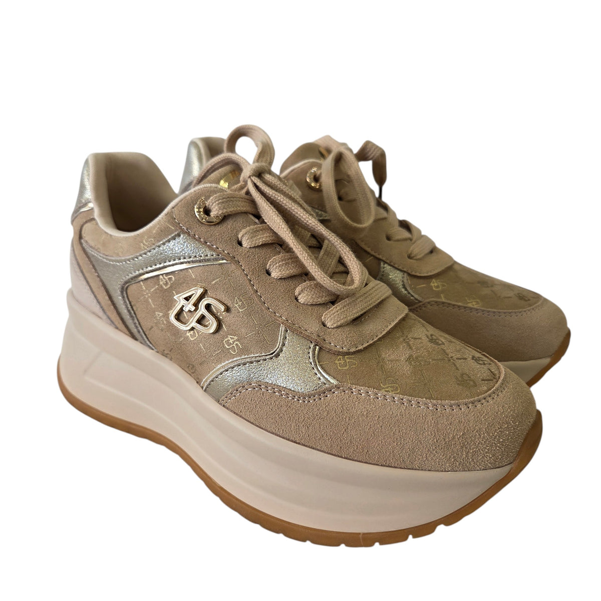 Paciotti 4US sneakers donna beige www.offidani.it
