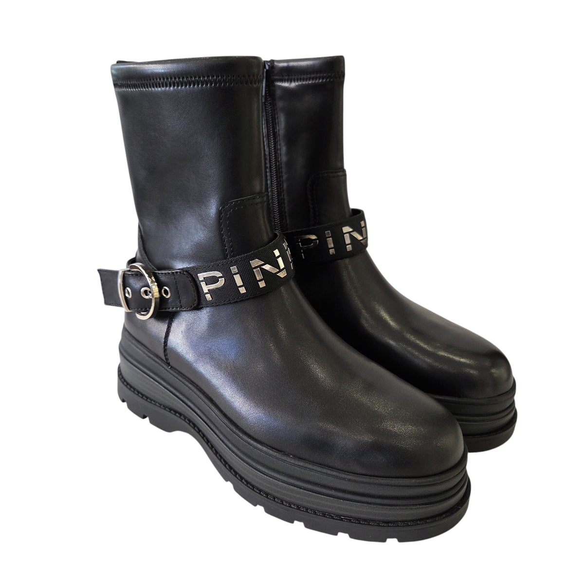Pinko anfibio donna pelle nero www.offidani.it