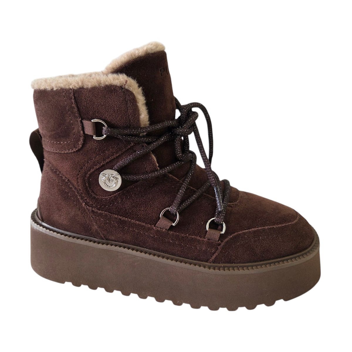 Pinko stivaletto suede donna marrone www.offidani.it
