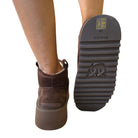 Pinko stivaletto warm platform camoscio marrone www.offidani.it