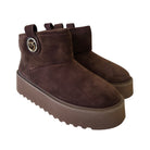 Pinko stivaletto warm platform camoscio marrone www.offidani.it
