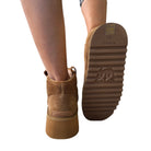 Pinko stivaletto warm platform camoscio cuoio www.offidani.it