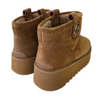 Pinko stivaletto warm platform camoscio cuoio www.offidani.it