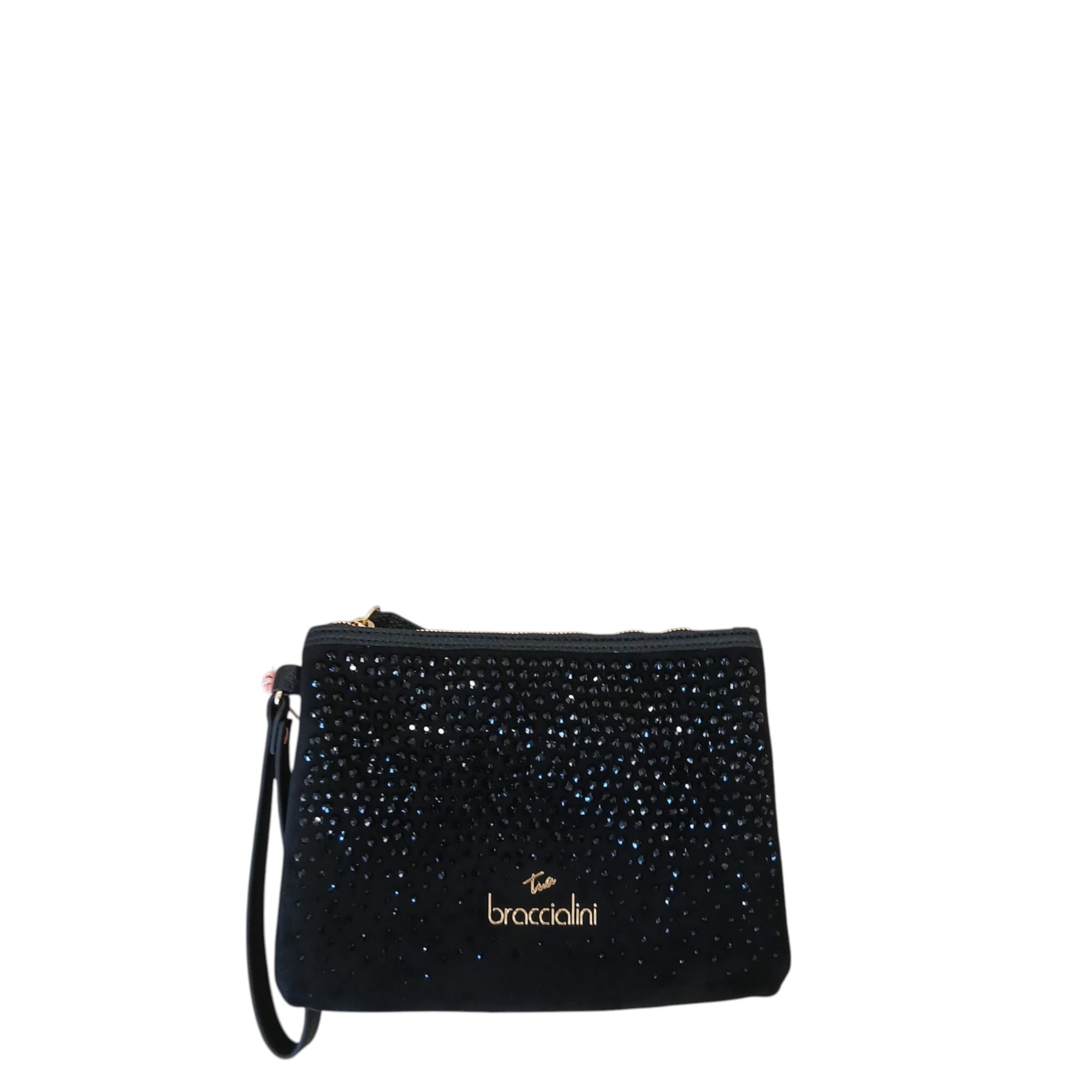 Pochette Braccialini strass nera www.offidani.it