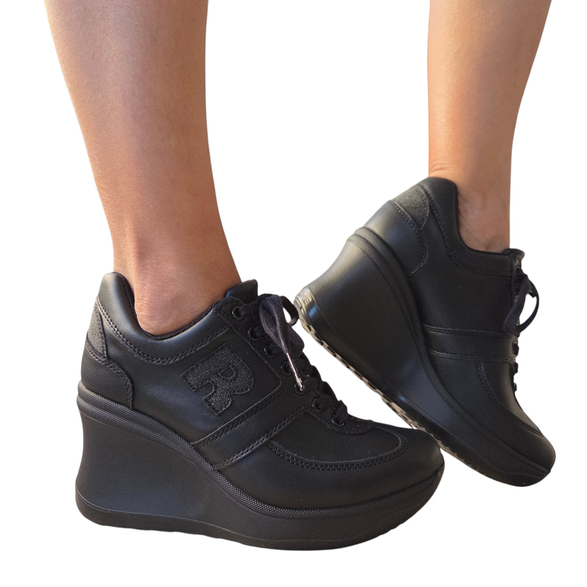 Rucoline sneaker donna pelle nera www.offidani.it
