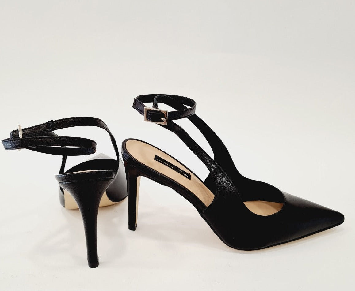 Andrea Pinto Chanel cinturino alla caviglia tacco 10 cm pelle nero