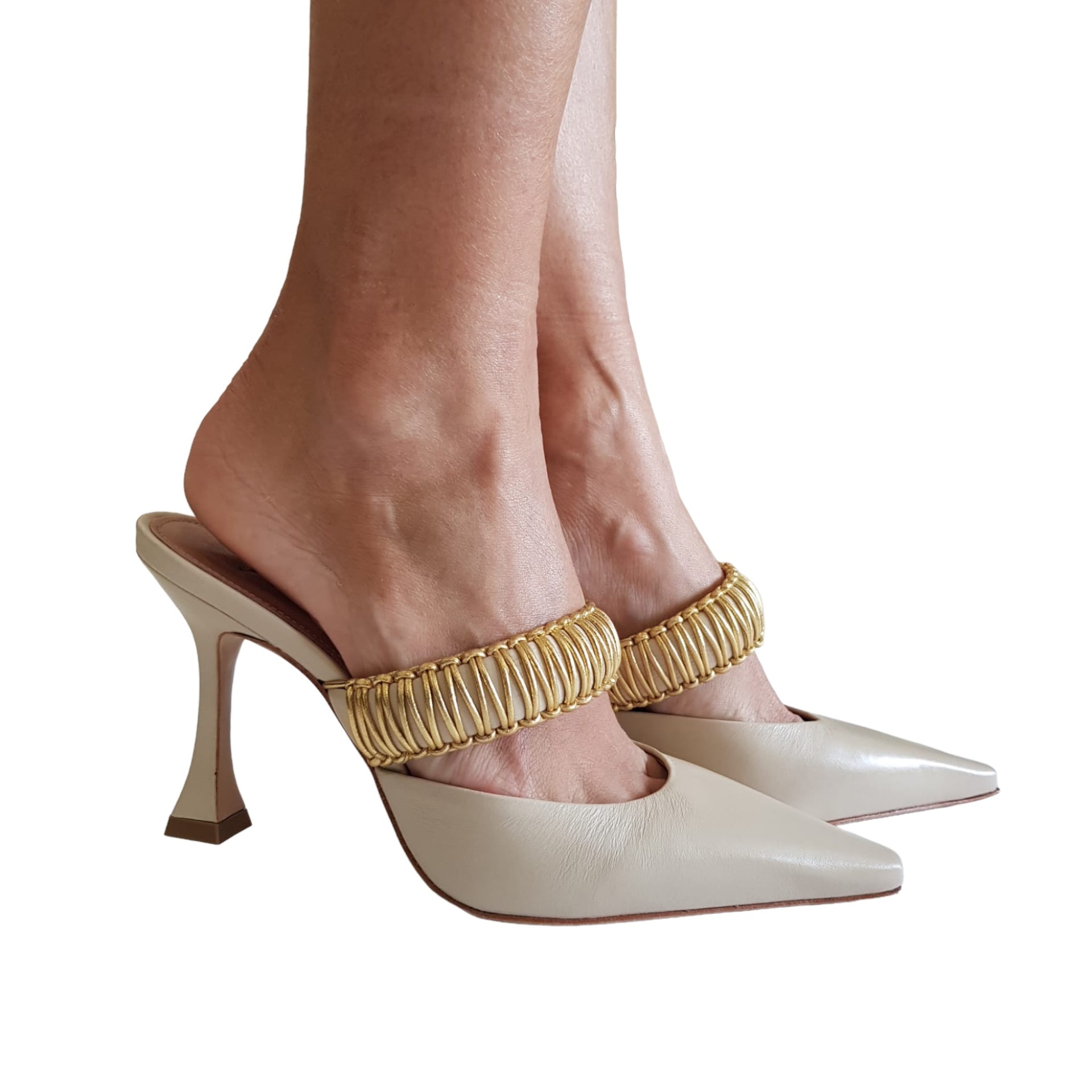 Vicenza Sandalo Sabot Donna Vaniglia – Offidani